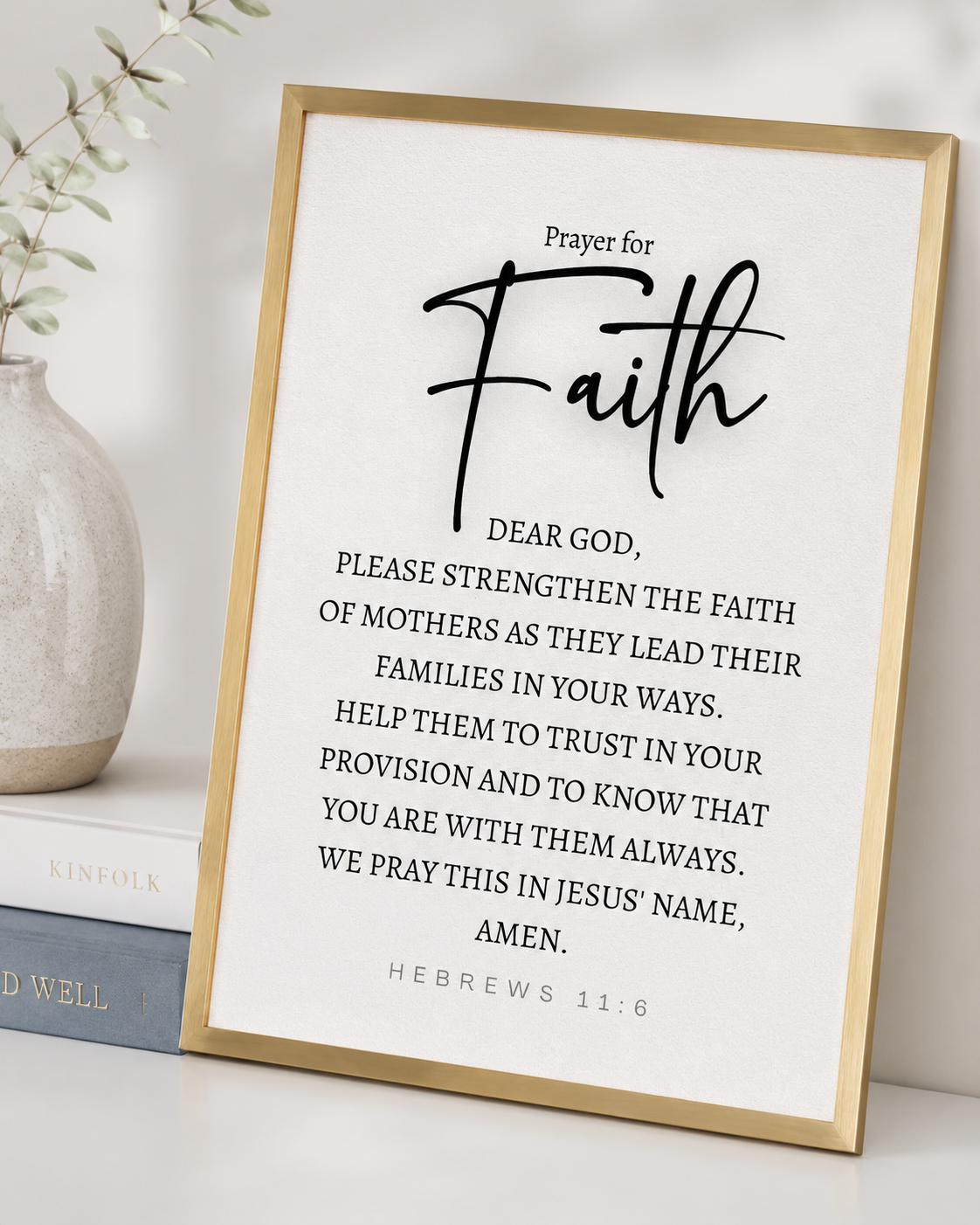 Hebrews 11:6 wall art print showing the full prayer text