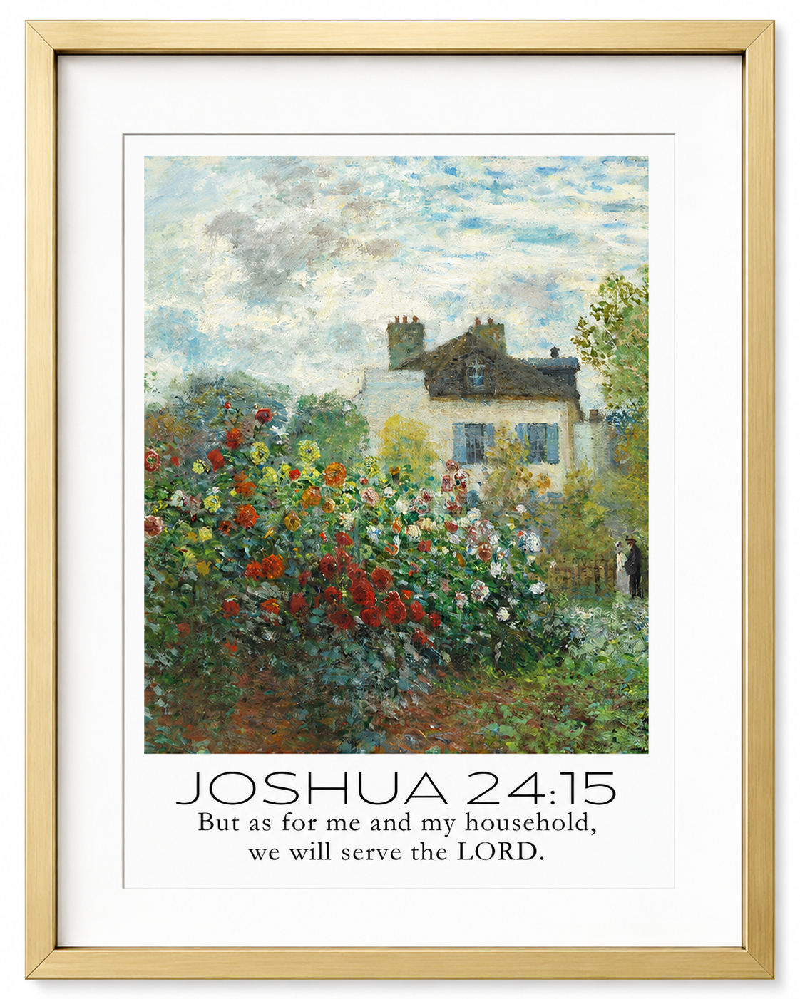 Joshua 24:15 wall art print showing the full "as for me and my household" scripture text