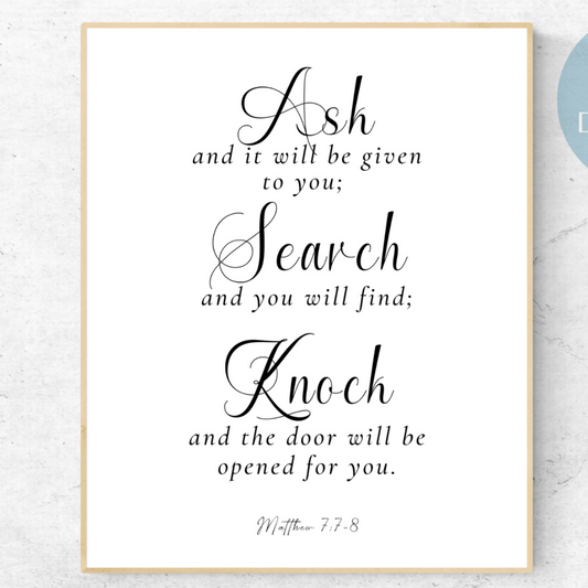 Ask Seek Knock – A Daily Reminder of God’s Promises - Christianartprint