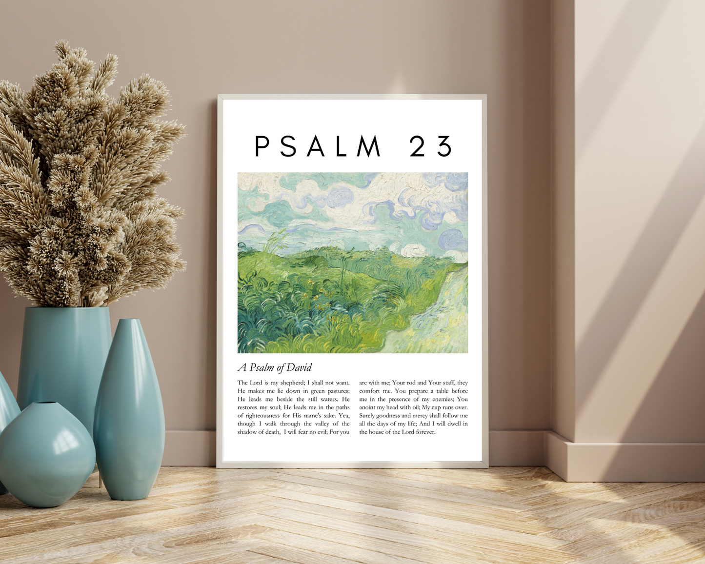 Christian Canvas Artwork: Psalm 23 - Scripture Decor