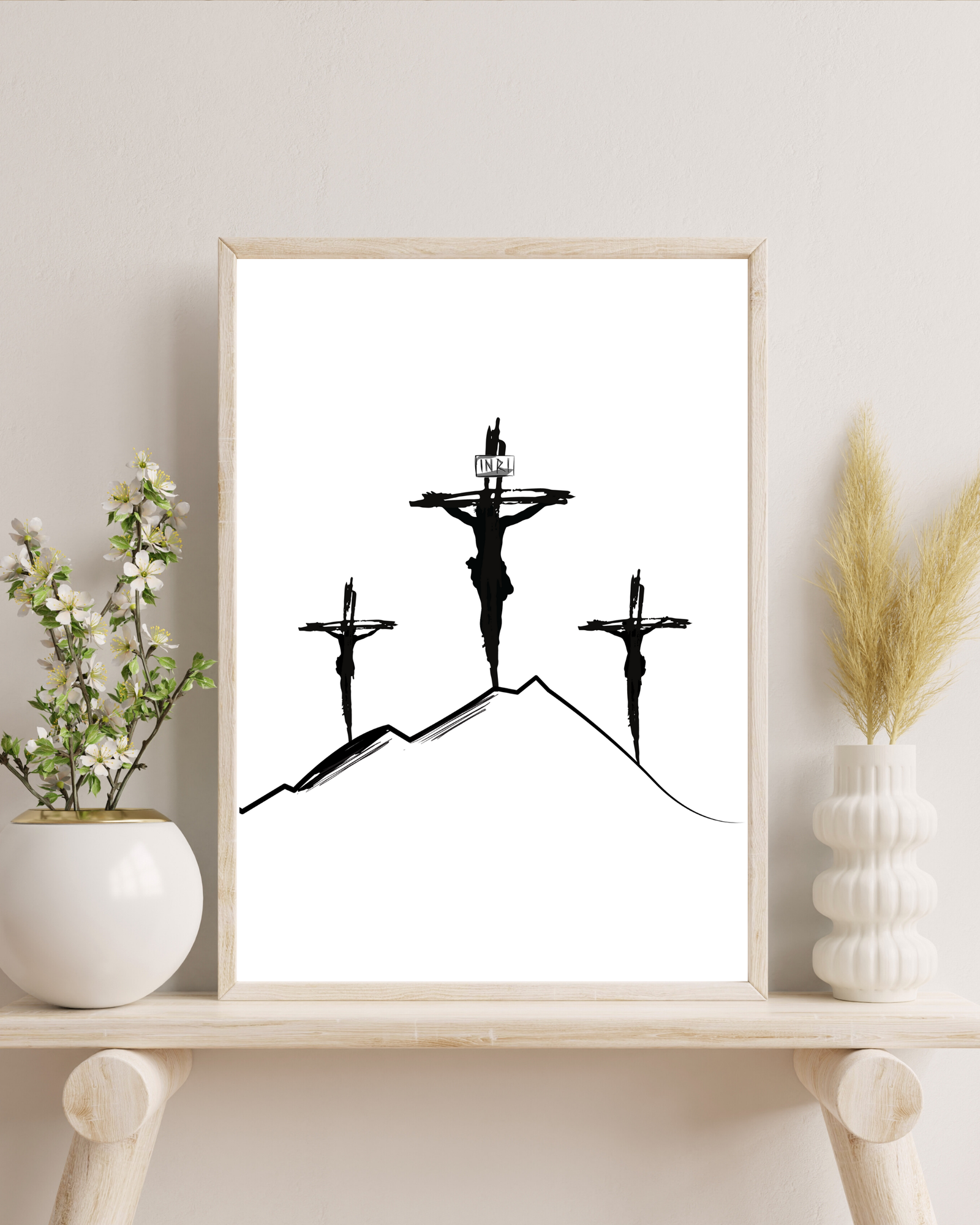 The printable art prints, featuring Jesus on the Cross and the Crucifixion Bible sketch, blend classic religious themes with modern design. Crafted with attention to detail and a deep respect for biblical stories, these wall decors are not just art; they're a daily reminder of faith and sacrifice.