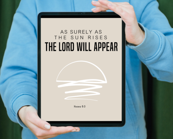 Christian digital artwork symbolizing the dawn of a new day, reflecting the assurance found in Hosea 6:3.