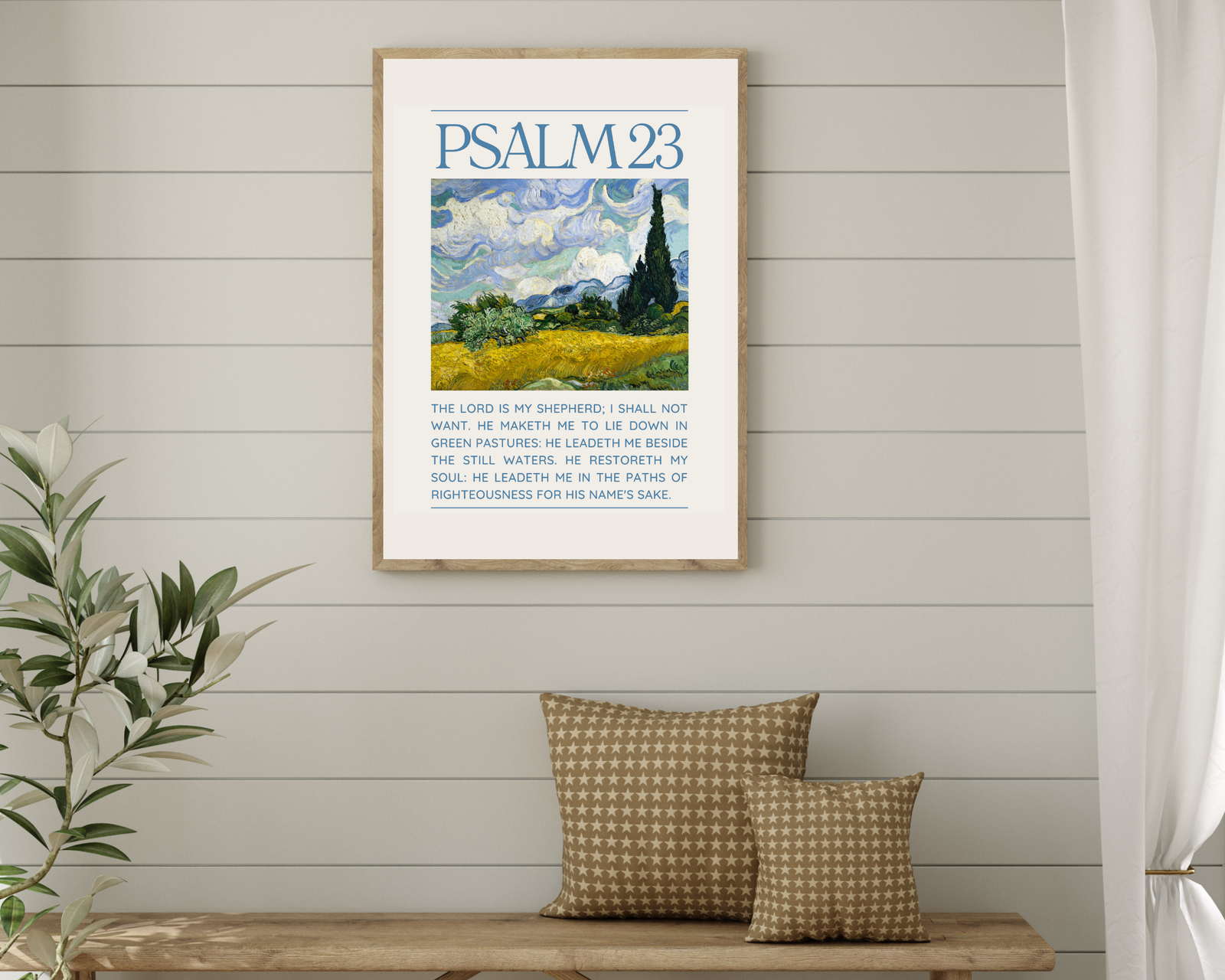 Christian home decorations with Psalm 23 verse - "The Lord is my shepherd; I shall not want."