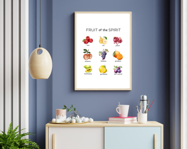 Inspirational prints embodying the essence of Galatians 5:22-23.
