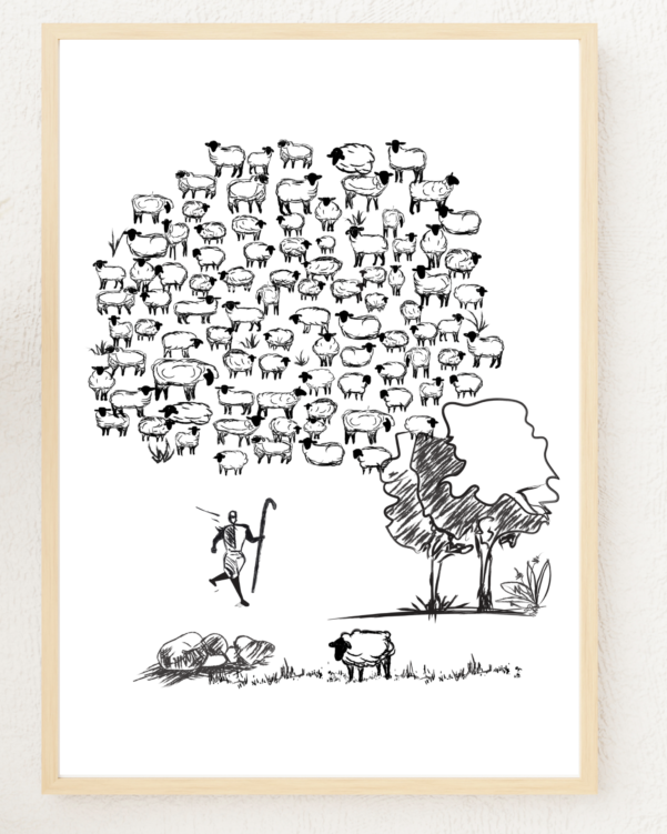 Elegant depiction of Jesus as the Good Shepherd, ideal for bringing faith-inspired beauty into your home.