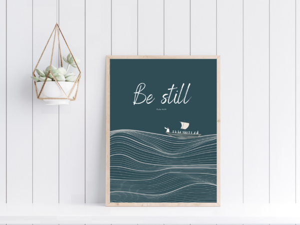 Peaceful digital download echoing Psalm 46:10