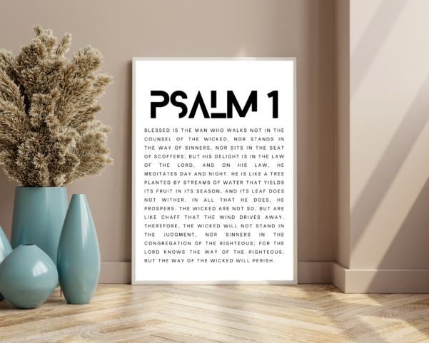 Beautiful scripture art featuring Psalm1.