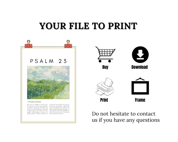 Share the message of Psalm 23, a profound Gospel Bible verse, through this beautiful Christian wall art.