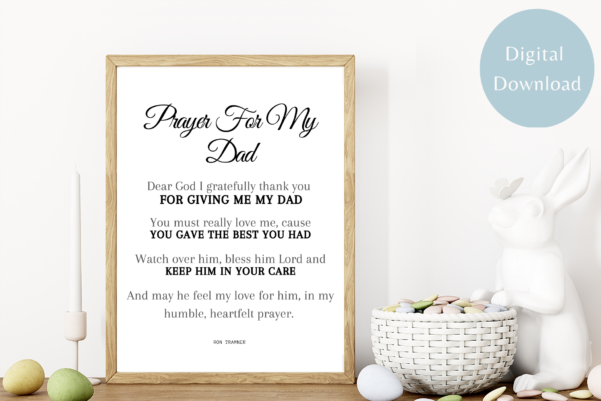 Prayer for Fathers – Inspirational Christian Wall Art for Home or Gift