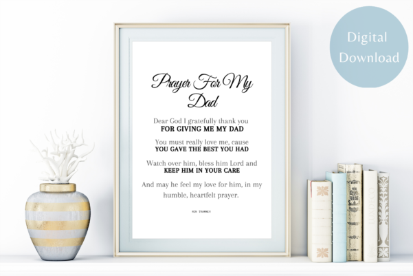 Celebrate Fatherhood with the Prayer for Fathers Printable Art