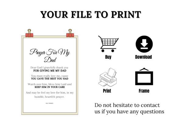 Prayer for Fathers – Printable Christian Wall Art for Dad